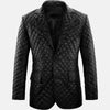 Vivid Double Button Men Leather Blazer