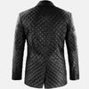 Vivid Double Button Men Leather Blazer