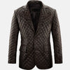 Vivid Double Button Men Leather Blazer