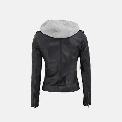 Wanderers Layer Bomber Leather Jacket with Removable Hood