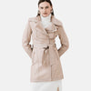 Whimsical Women Furry Long Leather Coat