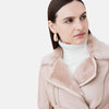 Whimsical Women Furry Long Leather Coat