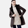 Whimsical Women Furry Long Leather Coat